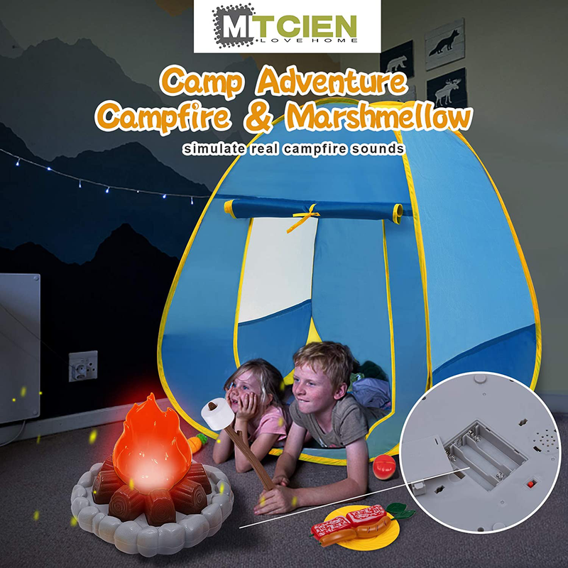 MITCIEN Kids Camping Play Tent with Toy Campfire / Marshmallow /Fruits Toys Play Tent Set for Boys Girls Indoor Outdoor Pretend-Play Game Sporting Goods > Outdoor Recreation > Camping & Hiking > Tent Accessories MITCIEN   