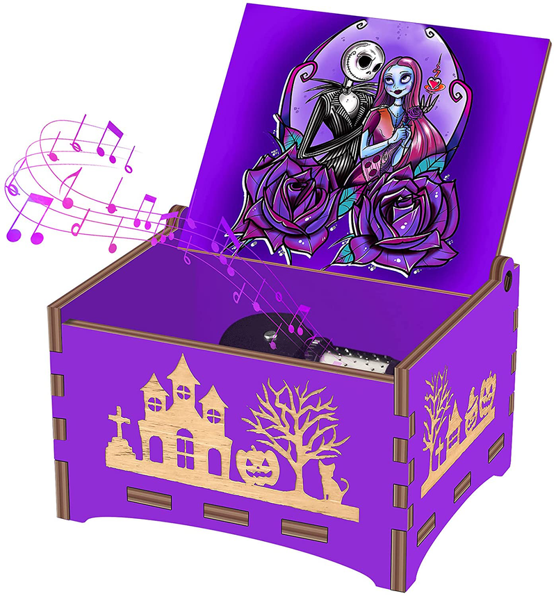 Halloween Party Gifts for Women/Kids/Girls/Boys/Toddler/Adults - The Nightmare Before Christmas Music Box - Wooden Clockwork Vintage Musical Box for Halloween Party Favor - Plays This is Halloween Arts & Entertainment > Party & Celebration > Party Supplies Officygnet HALLOWEEN MUSIC BOX  