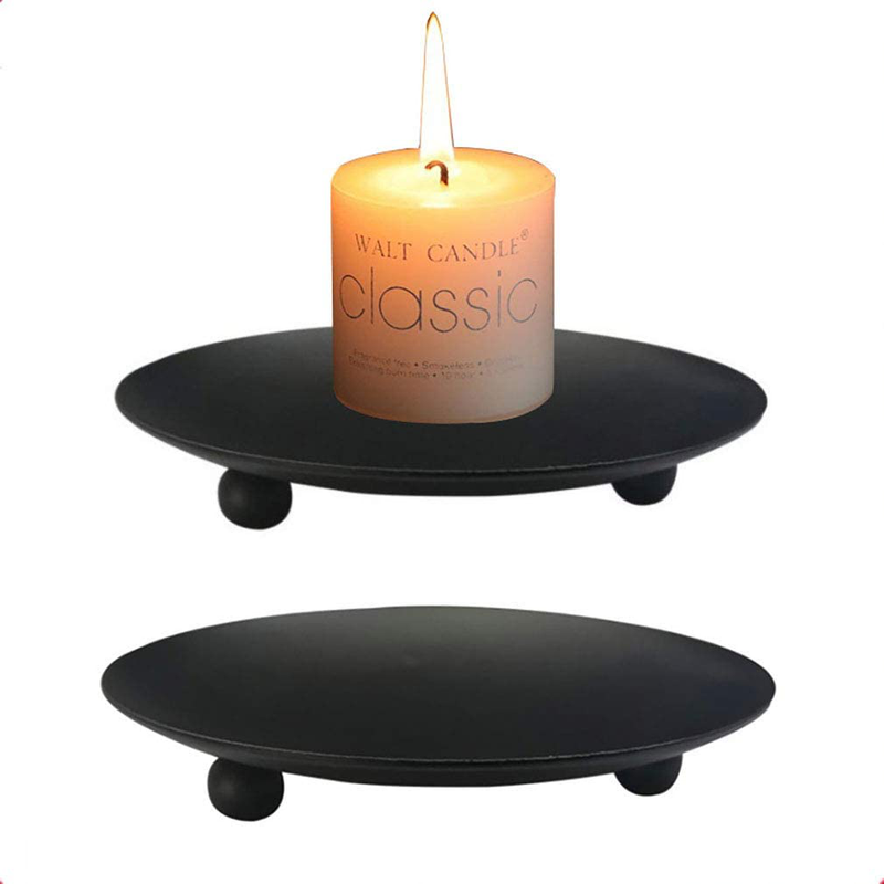 STKYGOOD Candle Holders Set of 2 Christmas Classic Candle Holders Candle Candlesticks Frosted Iron Modern Candle Holders for Living Room/Dinning Room Table Decoration Black Home & Garden > Decor > Home Fragrance Accessories > Candle Holders STKYGOOD 2  