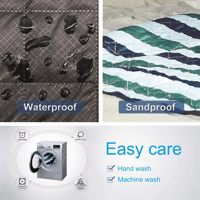 HOdo Picnic Blanket Machine Washable Extra Large Outdoor Beach Blanket Waterproof Mat for Grass, Camping, Portable, Oversized, Foldable Home & Garden > Lawn & Garden > Outdoor Living > Outdoor Blankets > Picnic Blankets HOdo   