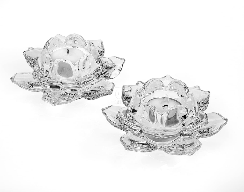 Shannon by Godinger Lotus Crystal Votive Pair Candle Holders, Set of 2 Home & Garden > Decor > Home Fragrance Accessories > Candle Holders Godinger   