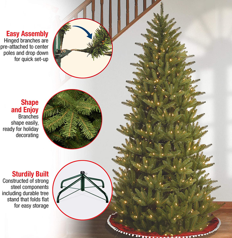 National Tree Company 'Feel Real' Pre-lit Artificial Christmas Tree | Includes Pre-strung White Lights and Stand | Frasier Slim - 7.5 ft Home & Garden > Decor > Seasonal & Holiday Decorations > Christmas Tree Stands National Tree Company   