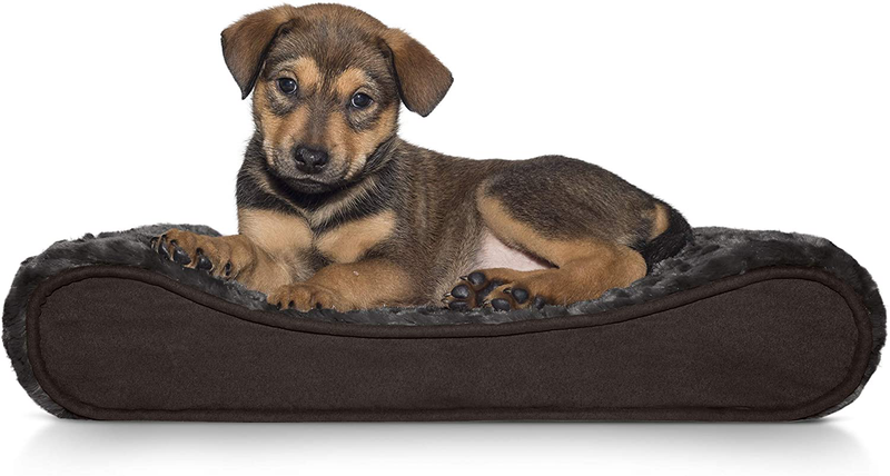 Furhaven Orthopedic, Cooling Gel, and Memory Foam Pet Beds for Small, Medium, and Large Dogs - Ergonomic Contour Luxe Lounger Dog Bed Mattress and More Animals & Pet Supplies > Pet Supplies > Dog Supplies > Dog Beds Furhaven Pet Products, Inc Ultra Plush Chocolate Contour Bed (Orthopedic Foam) Small (Pack of 1)