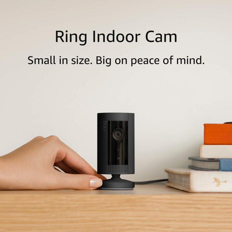 Ring Indoor Cam, Compact Plug-In HD security camera with two-way talk, Works with Alexa - White Cameras & Optics > Cameras > Surveillance Cameras Ring Black Device Only 1 Cam