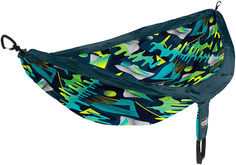 ENO, Eagles Nest Outfitters DoubleNest Print Lightweight Camping Hammock, 1 to 2 Person Home & Garden > Lawn & Garden > Outdoor Living > Hammocks ENO Synthwave/Marine  