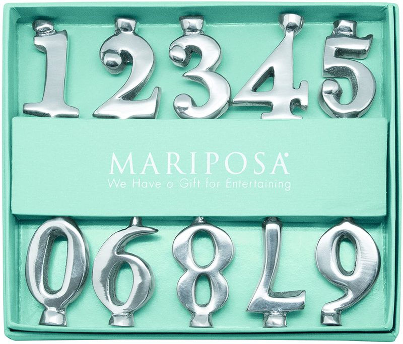 MARIPOSA Number Candle Holder Set, Set of 10