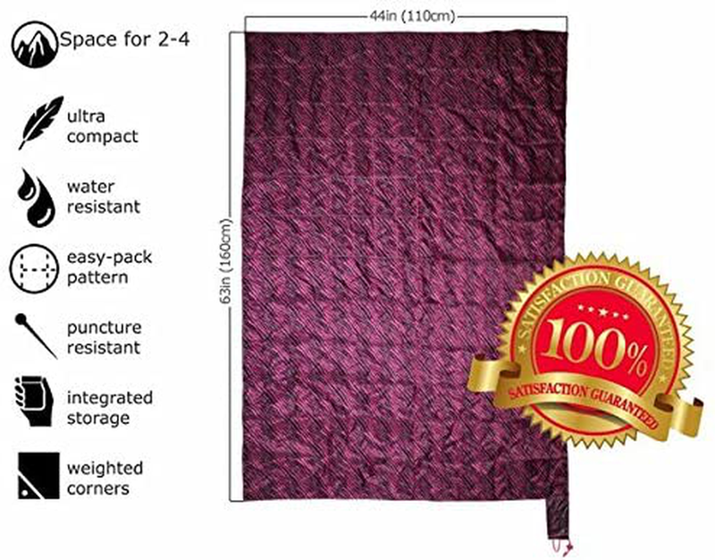 Outer Trails Pocket Picnic Blanket Mat - Water Resistant, Puncture Resistant, Compact, Ultra Lightweight, Compact & Soft - Picnics, Beach, Camping, Concerts, Festivals, Travel, Sports Home & Garden > Lawn & Garden > Outdoor Living > Outdoor Blankets > Picnic Blankets Outer Trails   