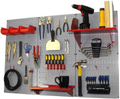 Pegboard Organizer Wall Control 4 ft. Metal Pegboard Standard Tool Storage Kit with Galvanized Toolboard and Black Accessories Hardware > Hardware Accessories > Tool Storage & Organization Wall Control Gray Pegboard with Red Accessories Storage 