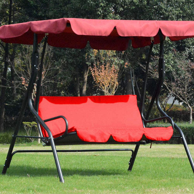 Jectse Swing Cushion, 3‑Seat Chair Waterproof Swing Replacement 3‑Seat Chair Seat Cover for Outdoor Swing(red)