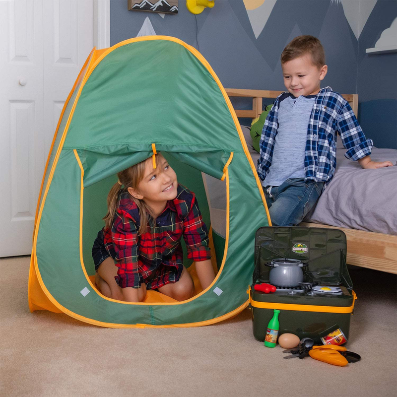 Joykip Kids Camping Play Tent with Pretend Camping Gear Set - Pup up and Play Tent for Indoors and Outdoors - Includes Stove, Utensils and Other Cooking Accessories Sporting Goods > Outdoor Recreation > Camping & Hiking > Tent Accessories JoyKip   