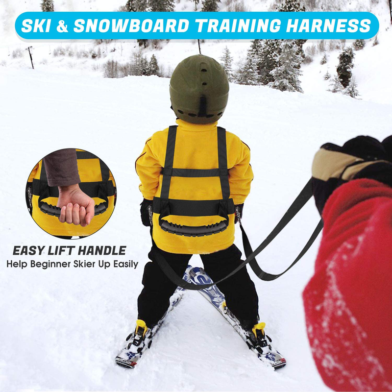 Odoland Kids Ski and Snowboard Training Harness Toddler Skiing Harness with Removable Leash and Easy Lift Handle - Speed Control Teaching - Perfect for Kid Beginners Boy and Girl