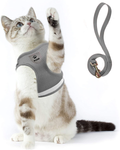 Supet Cat Harness and Leash Set for Walking Cat and Small Dog Harness Soft Mesh Puppy Harness Adjustable Cat Vest Harness with Reflective Strap Comfort Fit for Pet Kitten Puppy Rabbit Animals & Pet Supplies > Pet Supplies > Cat Supplies > Cat Apparel Supet Grey Large (Chest: 15" - 17") 