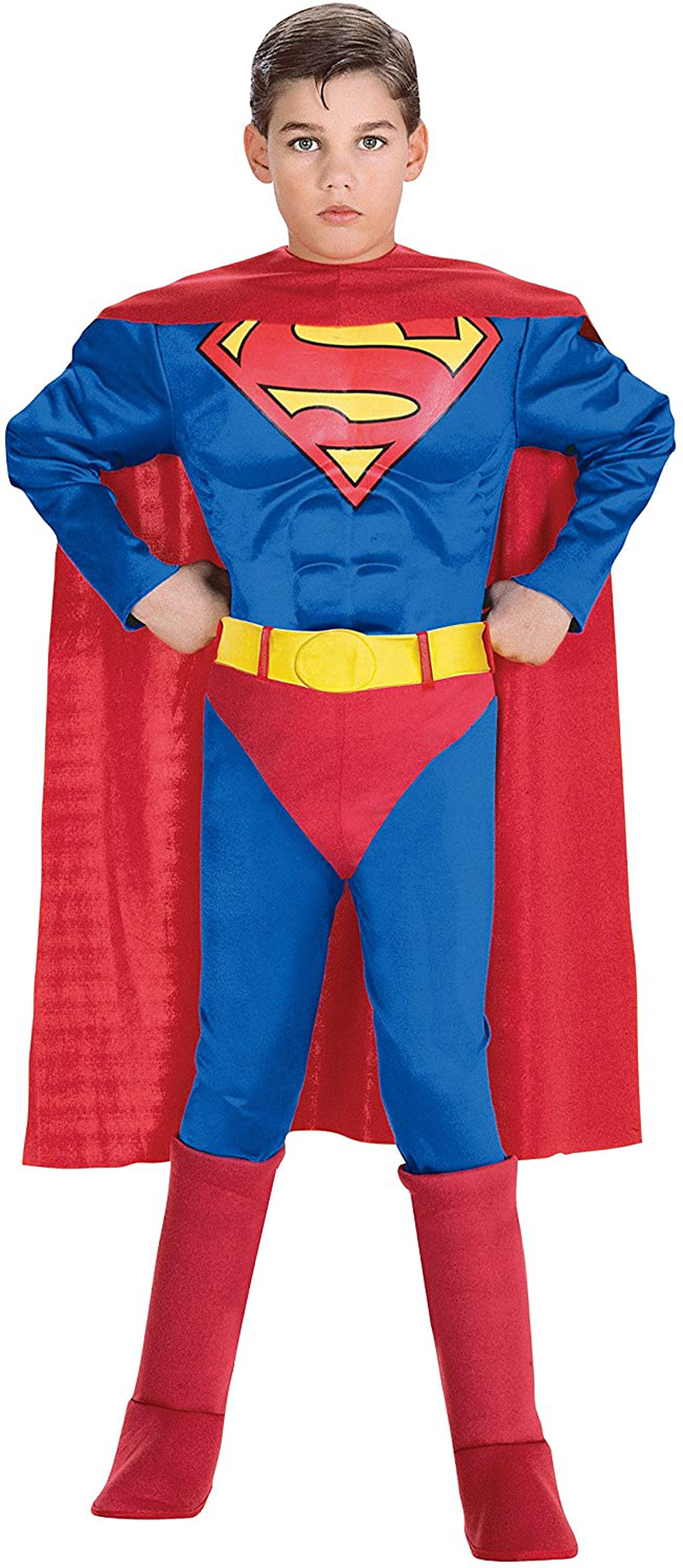 Super DC Heroes Deluxe Muscle Chest Superman Costume, Toddler Apparel & Accessories > Costumes & Accessories > Costumes Rubie's Standard Packaging Large 