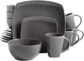 Gibson Elite Soho Lounge Reactive Glaze Stoneware Dinnerware Set, Service for 4 (16pc), Sapphire Home & Garden > Kitchen & Dining > Tableware > Dinnerware Gibson Elite Gray Soho Square 