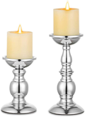 NUPTIO Pillar Candle Holders Metal Candle Holder Ideal for 3 inches Candles, Silver Candle Holder for Living Room, Gardens, Spa, Aromatherapy, Incense Cones, Wedding, Party, 2 Pcs Home & Garden > Decor > Home Fragrance Accessories > Candle Holders Fuzhou cangshan Silver S + L 