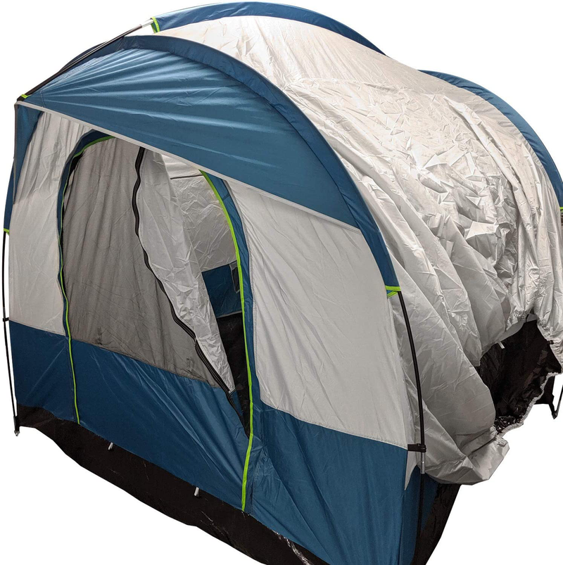 North East Harbor Universal SUV Camping Tent - up to 8-Person Sleeping Capacity, Includes Rainfly and Storage Bag - 8' W X 8' L X 7.2' H - Gray and Blue Sporting Goods > Outdoor Recreation > Camping & Hiking > Tent Accessories North East Harbor   