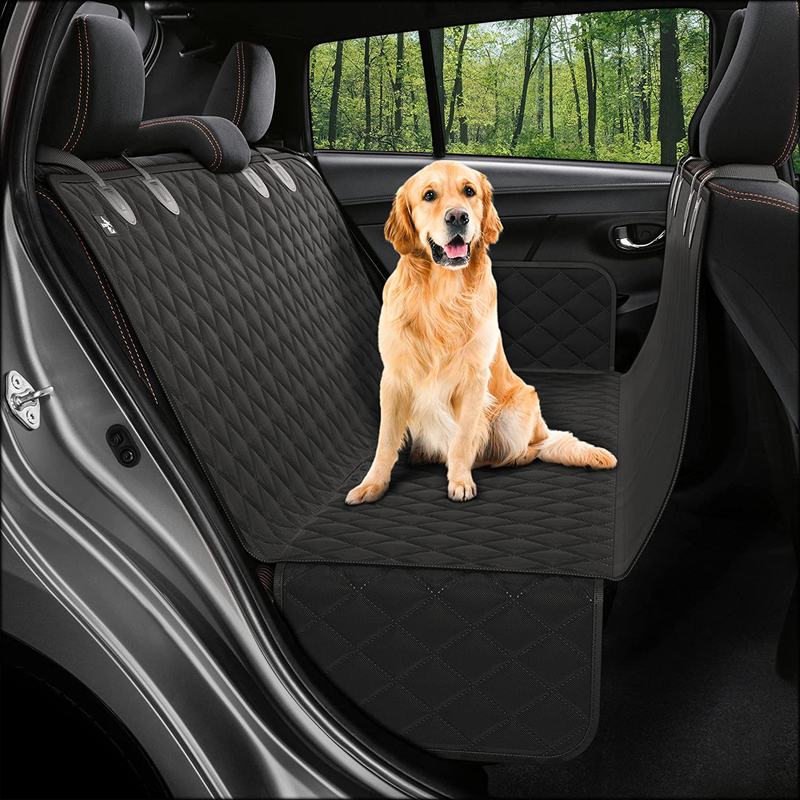 Dog Back Seat Cover Protector Waterproof Scratchproof Nonslip Hammock for Dogs Backseat Protection Against Dirt and Pet Fur Durable Pets Seat Covers for Cars & SUVs Vehicles & Parts > Vehicle Parts & Accessories > Motor Vehicle Parts > Motor Vehicle Seating Active Pets Black Standard 