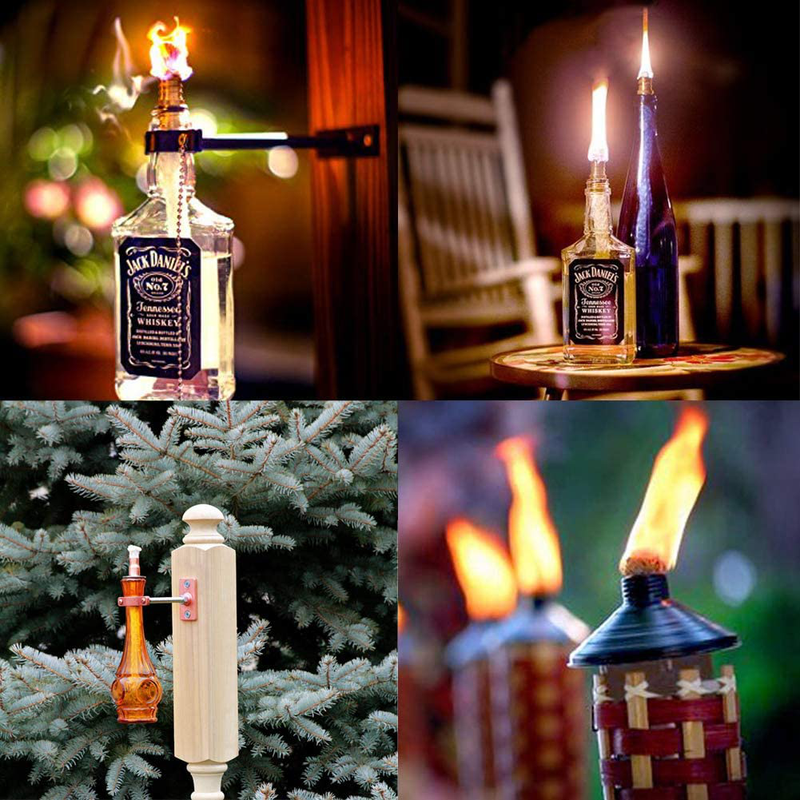 EOSRAY 3Pcs/6Pcs/12Pcs Fiberglass Tiki Torch Wicks, Tiki Replacement Wick for Tiki Torch, Wine Bottles,Lanterns,Outdoor Oil Lamps, Garden Torch (9.85 inch Long, 0.5 inch Diameter)