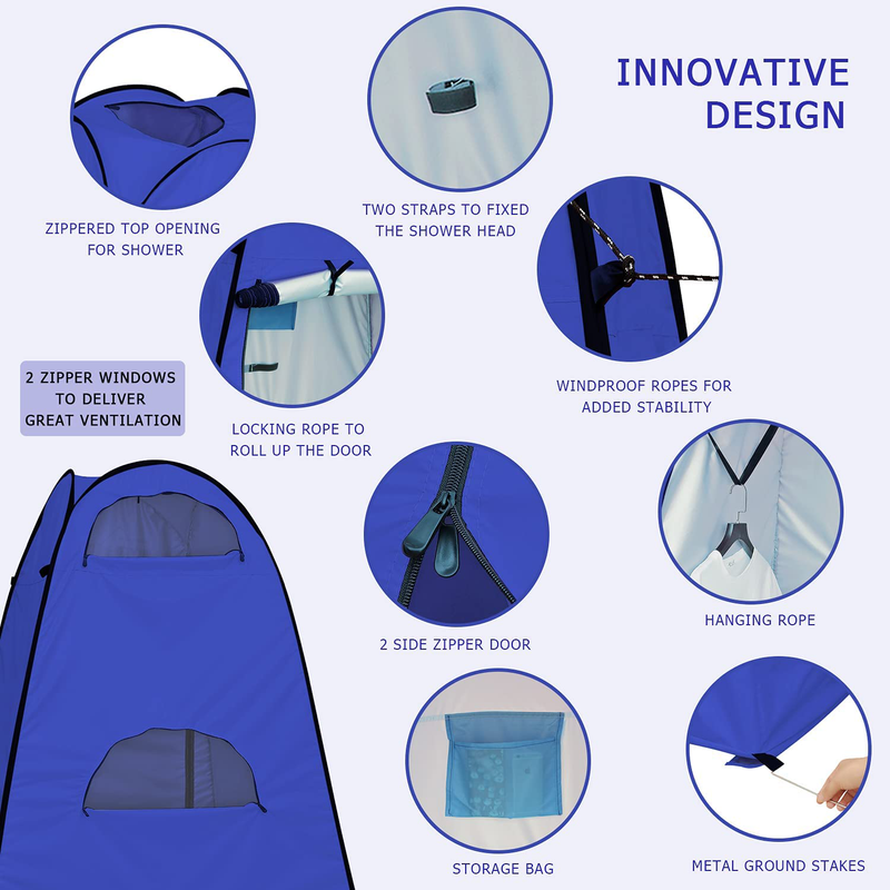 LUVNFUN Privacy Shower Tent – Pop up Changing Tent Camping Shower Toilet Tent Portable Shelters Room 6.2 FT Tall Sporting Goods > Outdoor Recreation > Camping & Hiking > Portable Toilets & Showers LUVNFUN   