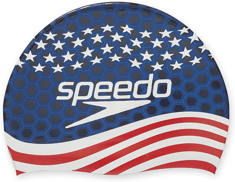 Speedo Unisex-Adult Swim Cap Silicone Sporting Goods > Outdoor Recreation > Boating & Water Sports > Swimming > Swim Caps Speedo Blue/Red/White  