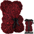 Rose Teddy Bear Rose Bear Gifts for Girlfriend Mom Birthday Gifts for Women Gifts for Her Gifts for Mom Anniversary Mother Gifts Rose Flower Valentines Day Birthday Gifts - Rose Bear with Box (Red) Home & Garden > Decor > Seasonal & Holiday Decorations Rose Teddy Bear Burgundy 10 in 