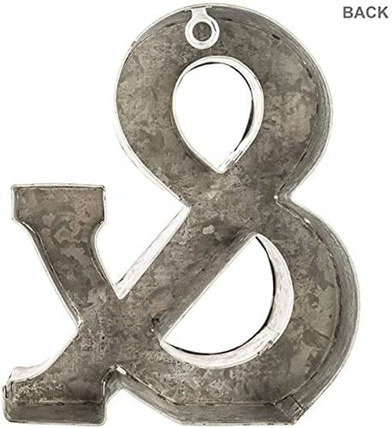 CraftyCrocodile 7" Galvanized Metal 3D Wall Letter Block & Ampersand - Metal Monogram Decor - Hanging or Freestanding Initials - Industrial, Distressed, Rustic Style Sign for Home, Living Room Home & Garden > Decor > Artwork > Sculptures & Statues CraftyCrocodile   