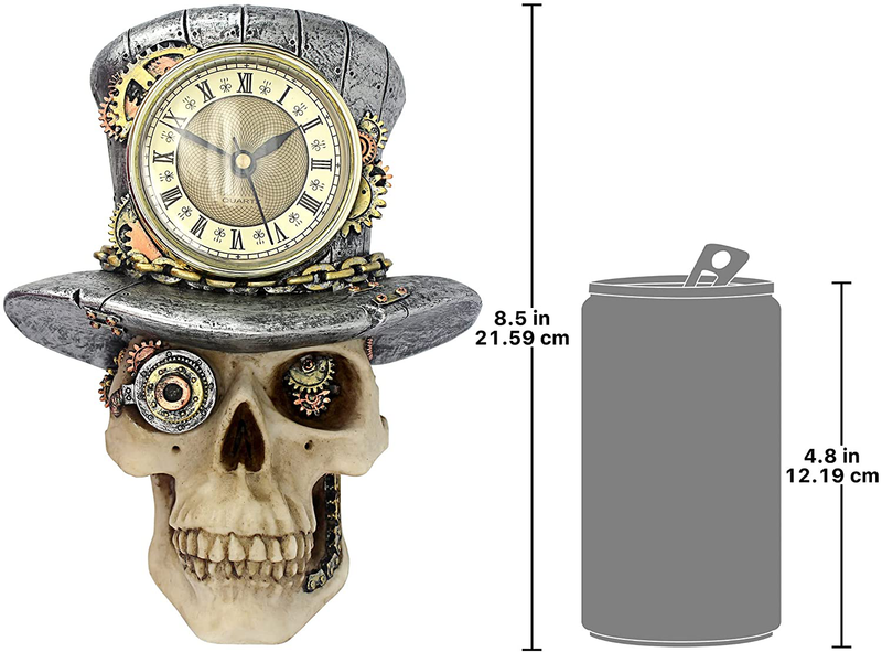 Design Toscano Steampunk Mad Hatter Skull Sculptural Wall Clock, Full Color Home & Garden > Decor > Clocks > Wall Clocks Design Toscano   