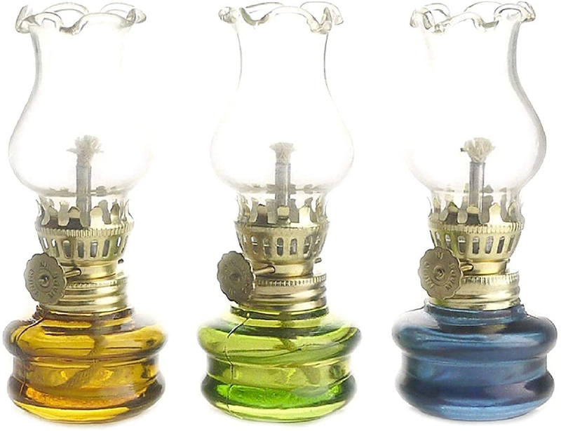 Purism Style- 4 inch Tall Glass Kerosene Oil Lamp Lantern (Set of 3) Home & Garden > Lighting Accessories > Oil Lamp Fuel Purism Style Default Title  