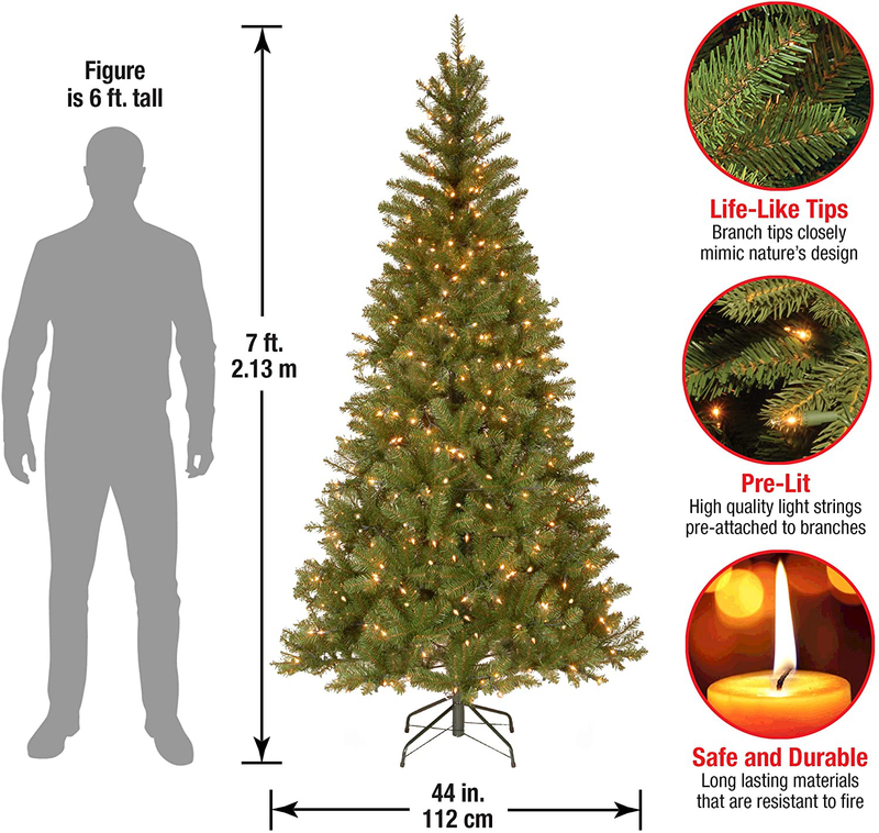 National Tree Company Pre-lit Artificial Christmas Tree | Includes Pre-strung White Lights and Stand | Aspen Spruce - 7 ft Home & Garden > Decor > Seasonal & Holiday Decorations > Christmas Tree Stands National Tree Company   
