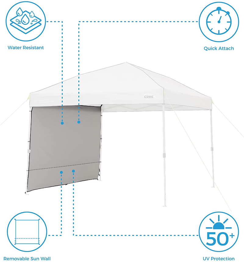 CORE Removable Sun Wall for Straight Leg Canopy Gazebo, Accessory Only, 10 ft x 10 ft Home & Garden > Lawn & Garden > Outdoor Living > Outdoor Structures > Canopies & Gazebos Core   