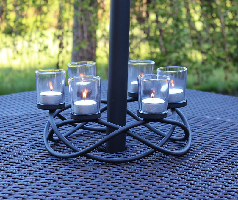 Seraphic Iron Circular Table Centerpiece Candle Holder, Black, Clear Votive 6 Cups Home & Garden > Decor > Home Fragrance Accessories > Candle Holders Seraphic   