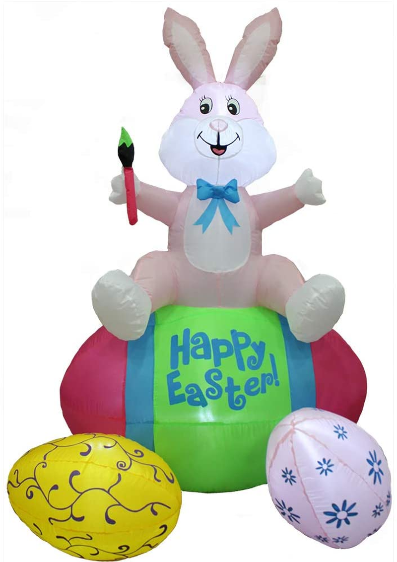 Impact Canopy Inflatable Outdoor Easter Decoration, Easter Bunny Egg Basket, 4 Feet Tall Home & Garden > Decor > Seasonal & Holiday Decorations IMPACT CANOPY Easter Bunny on Easter Eggs  