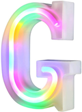 Neon Letter Lights 26 Alphabet Letter Bar Sign Letter Signs for Wedding Christmas Birthday Partty Supplies,USB/Battery Powered Light Up Letters for Home Decoration-Colourful J Home & Garden > Decor > Seasonal & Holiday Decorations& Garden > Decor > Seasonal & Holiday Decorations WARMTHOU Letter-g  