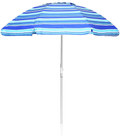 Lurasel Beach Umbrella 6.5ft UV 50+ Outdoor Portable Sunshade Umbrella with Sand Anchor,Tilt Mechanism and Carry Bag for Garden Beach Outdoor(6.5ft,Blue-Green Stripes) Home & Garden > Lawn & Garden > Outdoor Living > Outdoor Umbrella & Sunshade Accessories Lurasel Blue-Green Stripe 6.5ft 