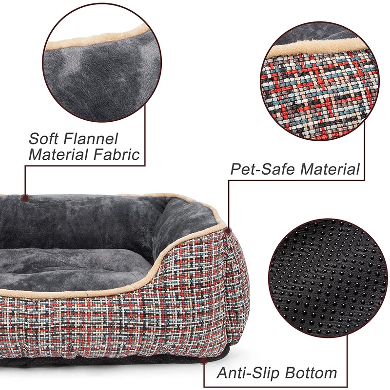 JOEJOY Dog Bed for Medium Dogs, Rectangle Washable Dog Beds, Orthopedic Sleeping Dog Sofa Bed, 20/25/30/35 Inch Soft Puppy Bed for Large Medium Small Dogs Non-Slip Bottom Animals & Pet Supplies > Pet Supplies > Dog Supplies > Dog Beds JOEJOY   