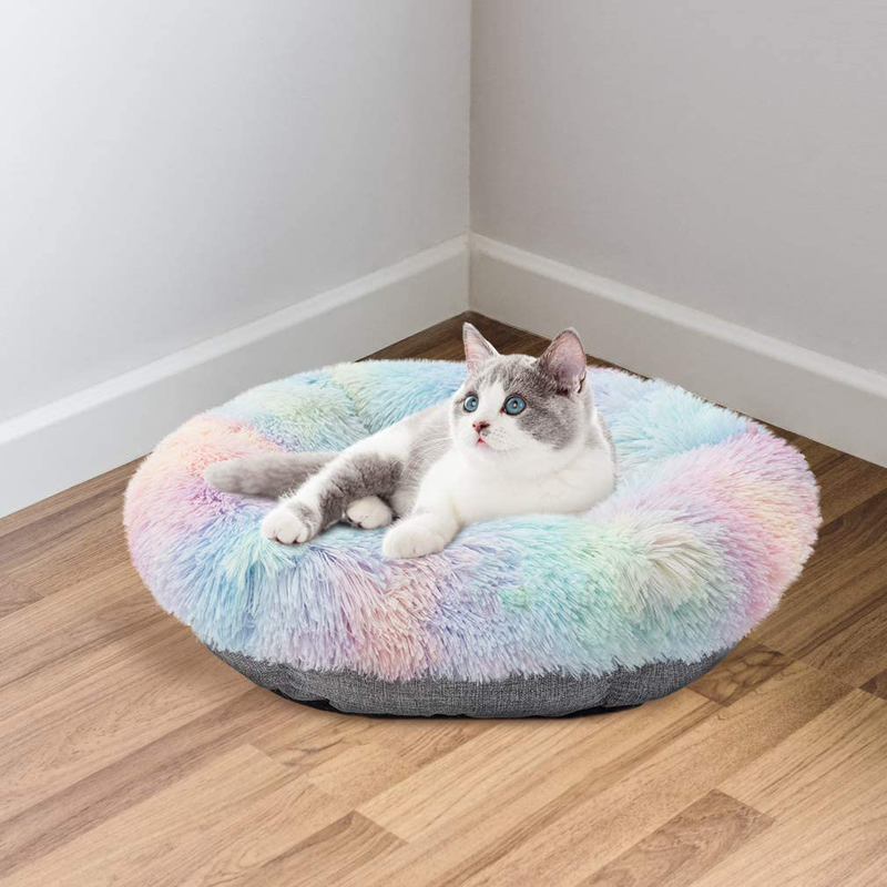 KOOLTAIL Marshmallow Pet Bed - Super Soft Plush Calming Cat Bed Mat, Soft Plush Surface Pet Bed Furry Cushion Bed for All Season