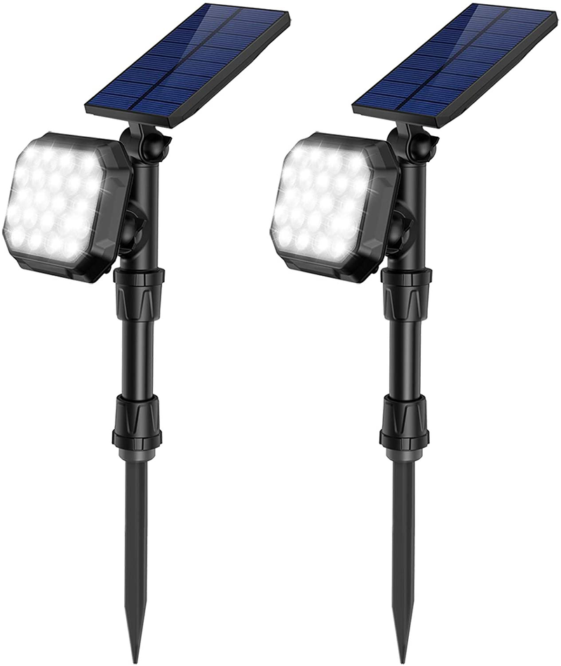 ROSHWEY Solar Landscape SpotLights Outdoor, 22 LED 700 Lumens Bright Landscape Light Waterproof Security Lamps for Yard, Pathway, Walkway, Garden, Driveway - Cool White, 4 Pack Home & Garden > Lighting > Lamps ROSHWEY Cool White - 2 Pack  