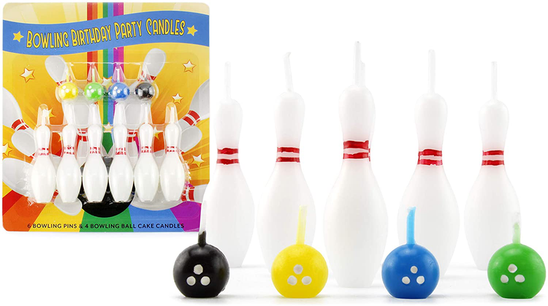 Cornucopia Bowling Cake Candle Set (20-Piece Pins and Balls Birthday Candle Set), 20 Candles Total with 12 Pins and 8 Colored Balls Home & Garden > Decor > Home Fragrances > Candles Cornucopia Brands Default Title  