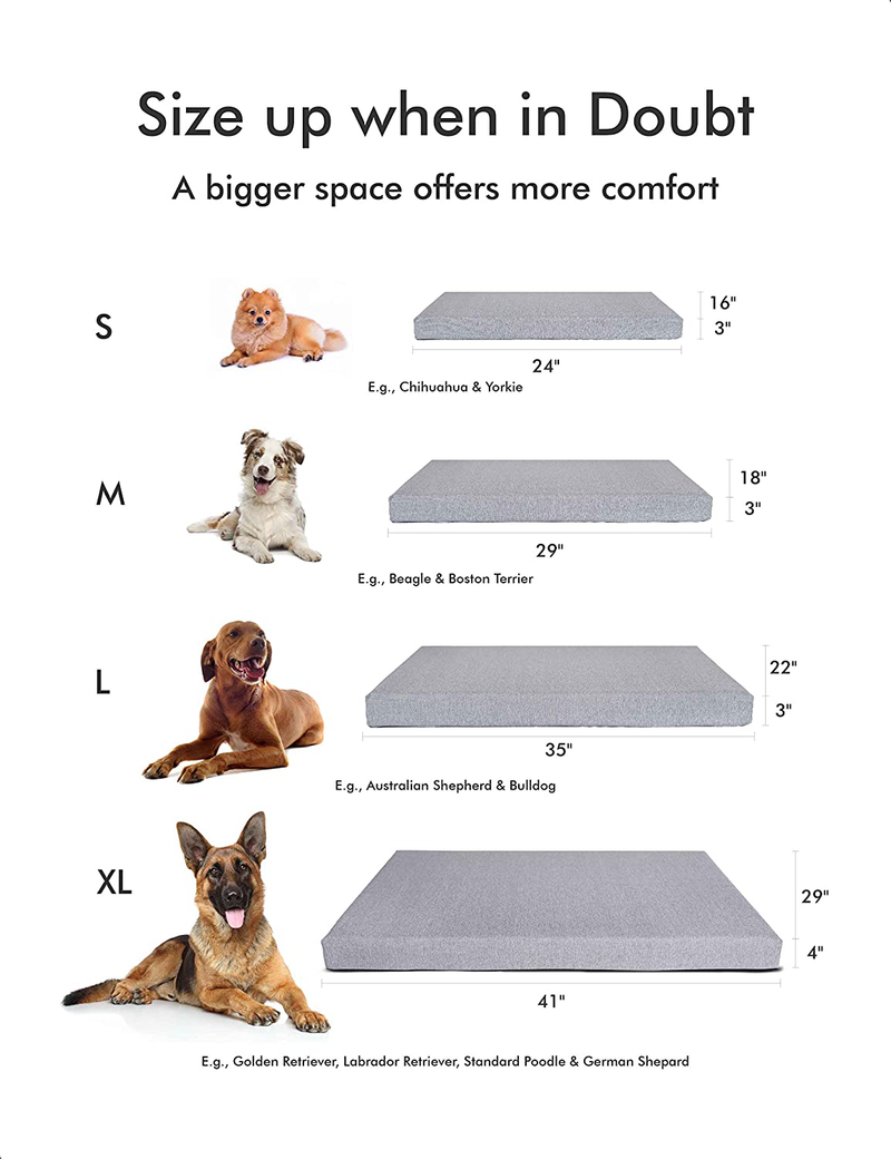 PETLIBRO Dog Bed for Crate, Memory Foam Dog Crate Bed Orthopedic Plush Mattress for Therapeutic Joint&Muscle Relief Washable Bed Cover with Waterproof Inner Lining