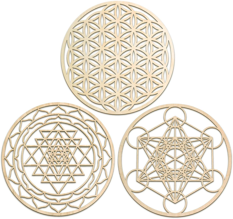 Fourth Level MFG 12" Metatron's Cube, Sacred Geometry Wood Wall Art, Zen Home Decor for Yoga/Meditation, Crystal Grid Board Home & Garden > Decor > Artwork > Sculptures & Statues Fourth Level Manufacturing Set A  