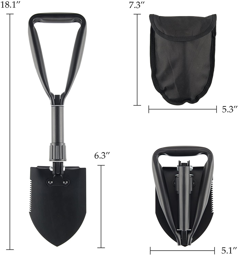 CO-Z Mini Folding Shovel High Carbon Steel, Portable Lightweight Outdoor Tactical Survival Foldable Mini Shovel, Entrenching Tool, Camping, Hiking, Digging, Backpacking, Car Emergency Sporting Goods > Outdoor Recreation > Camping & Hiking > Camping Tools CO-Z   