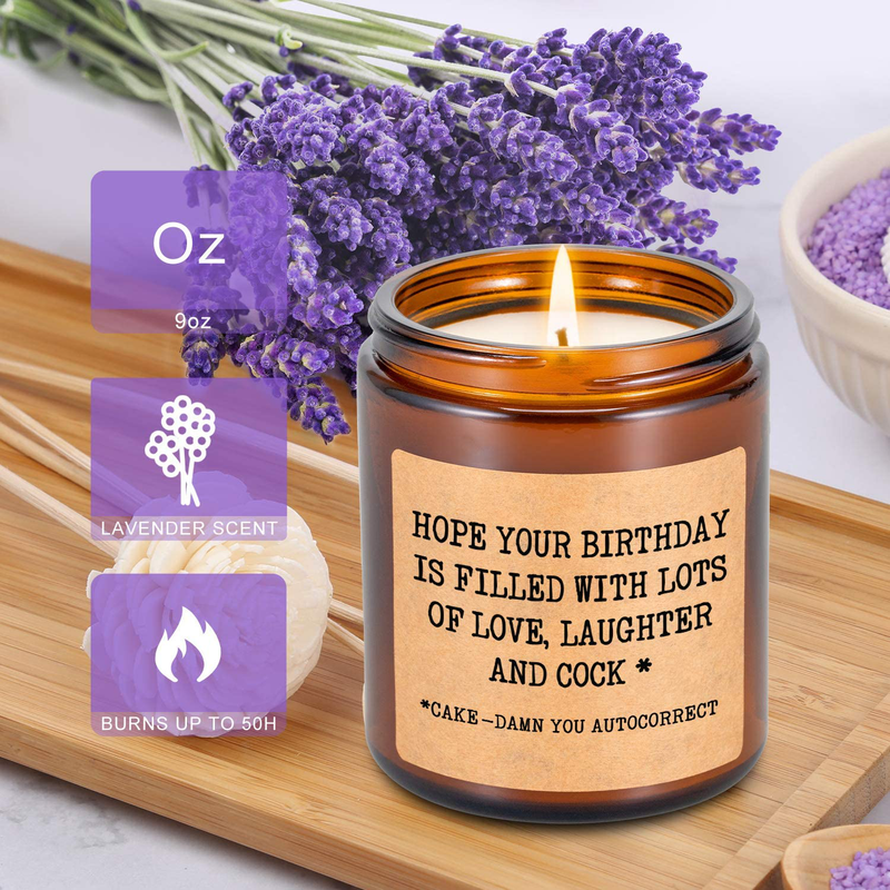 LEADO Lavender Scented Soy Candles - Funny Birthday Gifts for Women, Girlfriend, Wife - Humorous Birthday Gifts for Her, Friends Female, Girlfriend, BFF, Bestie - Mature Gifts, Bday Gifts for Women Home & Garden > Decor > Home Fragrances > Candles LEADO   