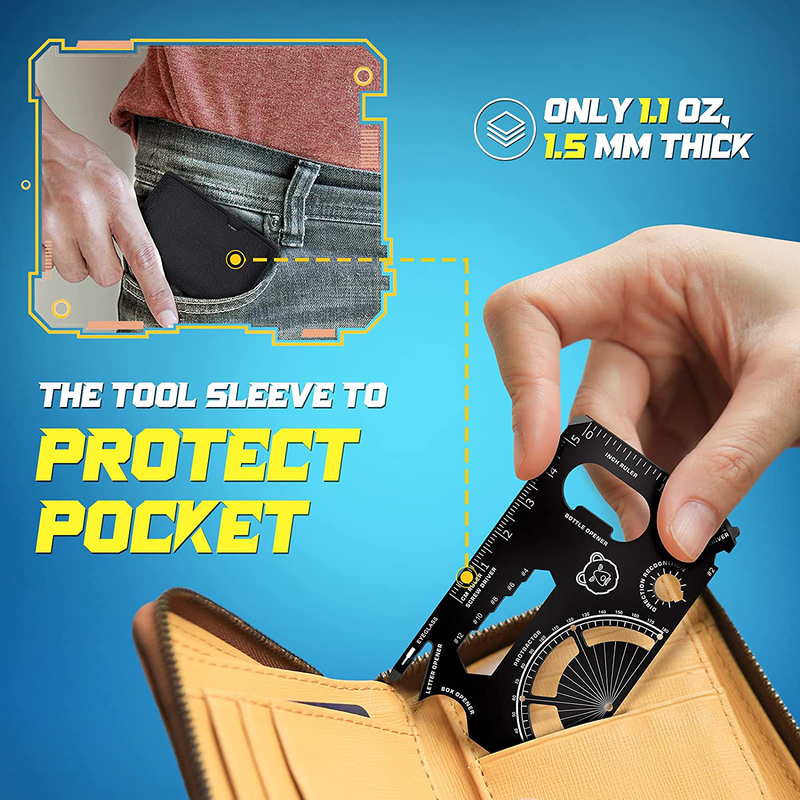 Christmas Stocking Stuffers Gifts for Men - 19 Tool in 1 Wallet Credit Card Multitool Women Gifts, EDC Multitool Gadget Pocket Card Tool Fathers Day Birthday Gift Idea for Husbands Boyfriends Dad Sporting Goods > Outdoor Recreation > Camping & Hiking > Camping Tools PARIGO   