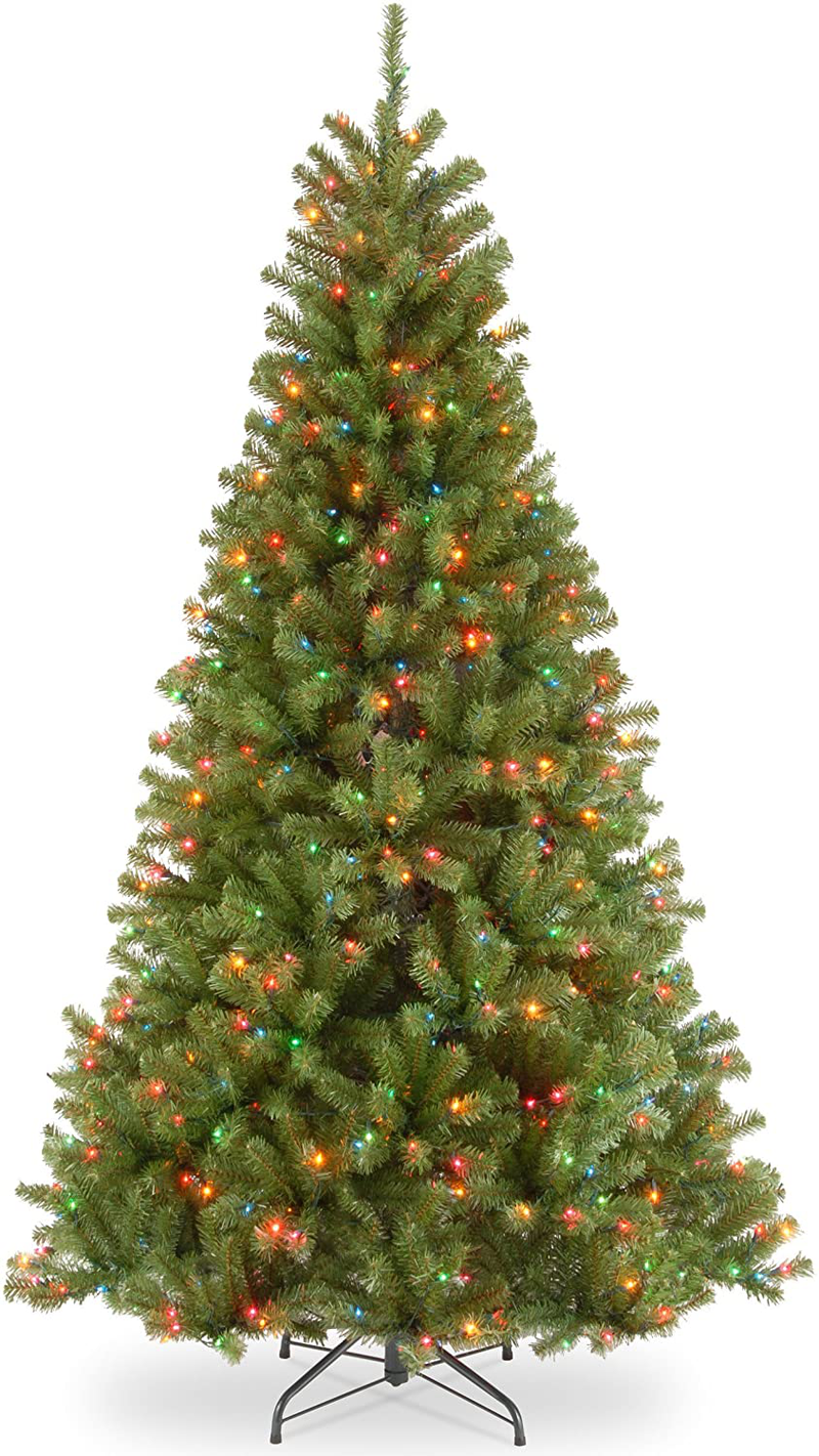 National Tree Company Pre-lit Artificial Christmas Tree | Includes Pre-strung Multi-Color Lights and Stand | North Valley Spruce - 7.5 ft Home & Garden > Decor > Seasonal & Holiday Decorations > Christmas Tree Stands National Tree Company 9 ft  