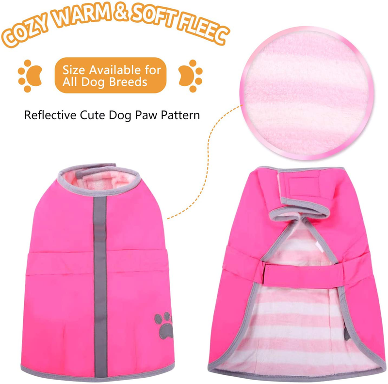 Queenmore Cold Weather Dog Coats Loft Reversible Winter Fleece Dog Vest Waterproof Pet Jacket Available in Extra Small, Small, Medium, Large Extra Large Sizes Animals & Pet Supplies > Pet Supplies > Dog Supplies > Dog Apparel Queenmore   
