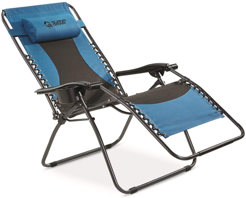 Guide Gear Oversized Zero-Gravity Chair, 500-Lb. Capacity Sporting Goods > Outdoor Recreation > Camping & Hiking > Camp Furniture Guide Gear Blue/Black  