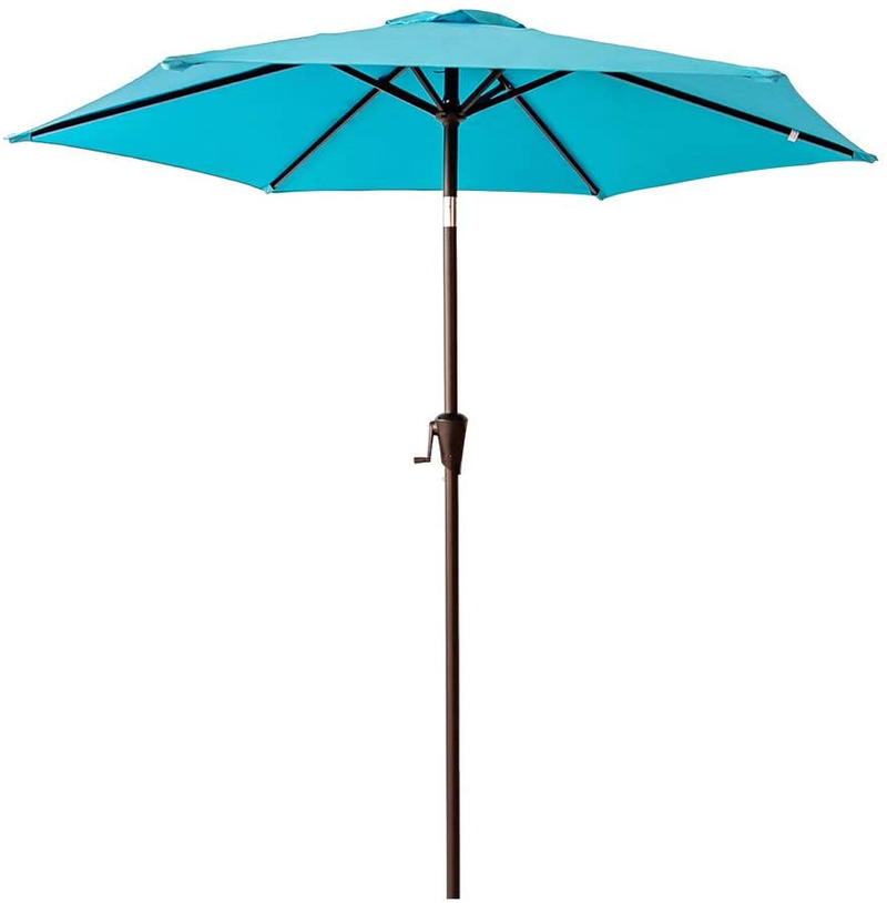 FLAME&SHADE 6.5 x 10 ft Rectangular Outdoor Patio and Table Umbrella with Tilt - Aqua Blue Home & Garden > Lawn & Garden > Outdoor Living > Outdoor Umbrella & Sunshade Accessories FLAME&SHADE Aqua Blue 7'6'' 