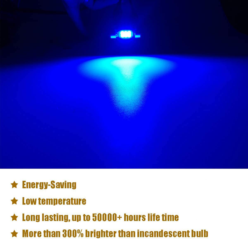 iBrightstar Newest 9-30V Extremely Bright DE3175 DE3021 Festoon Error Free 1.25" 31mm LED Bulb for Interior Map Dome Lights and License Plate Courtesy Lights, Blue