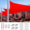 Quictent 20X16FT 185G HDPE Rectangle Sun Shade Sail Canopy 98% UV Block Outdoor Patio Garden with Hardware Kit (Blue) Home & Garden > Lawn & Garden > Outdoor Living > Outdoor Umbrella & Sunshade Accessories Quictent Red 20 x 16 ft 