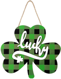 St Patrick'S Day Hanging Sign Shamrock Printed Wooden Decor Happy St Patrick'S Decor Irish Spring Holiday Home Window Wall Farmhouse Indoor Outdoor Decor (Green, Gray and Black)